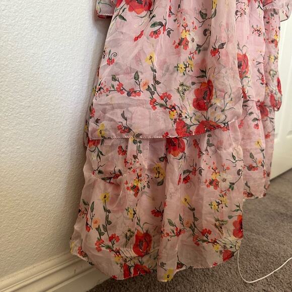 Ieena for Mac Duggal Pink Ruffled Floral Gown - Picture 8 of 11